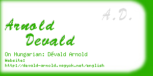 arnold devald business card