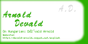 arnold devald business card